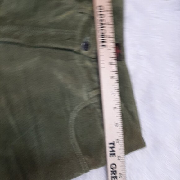 Danier Womens Khaki Green Suede Leather Boot Cut Pants Size 6 - Picture 5 of 10